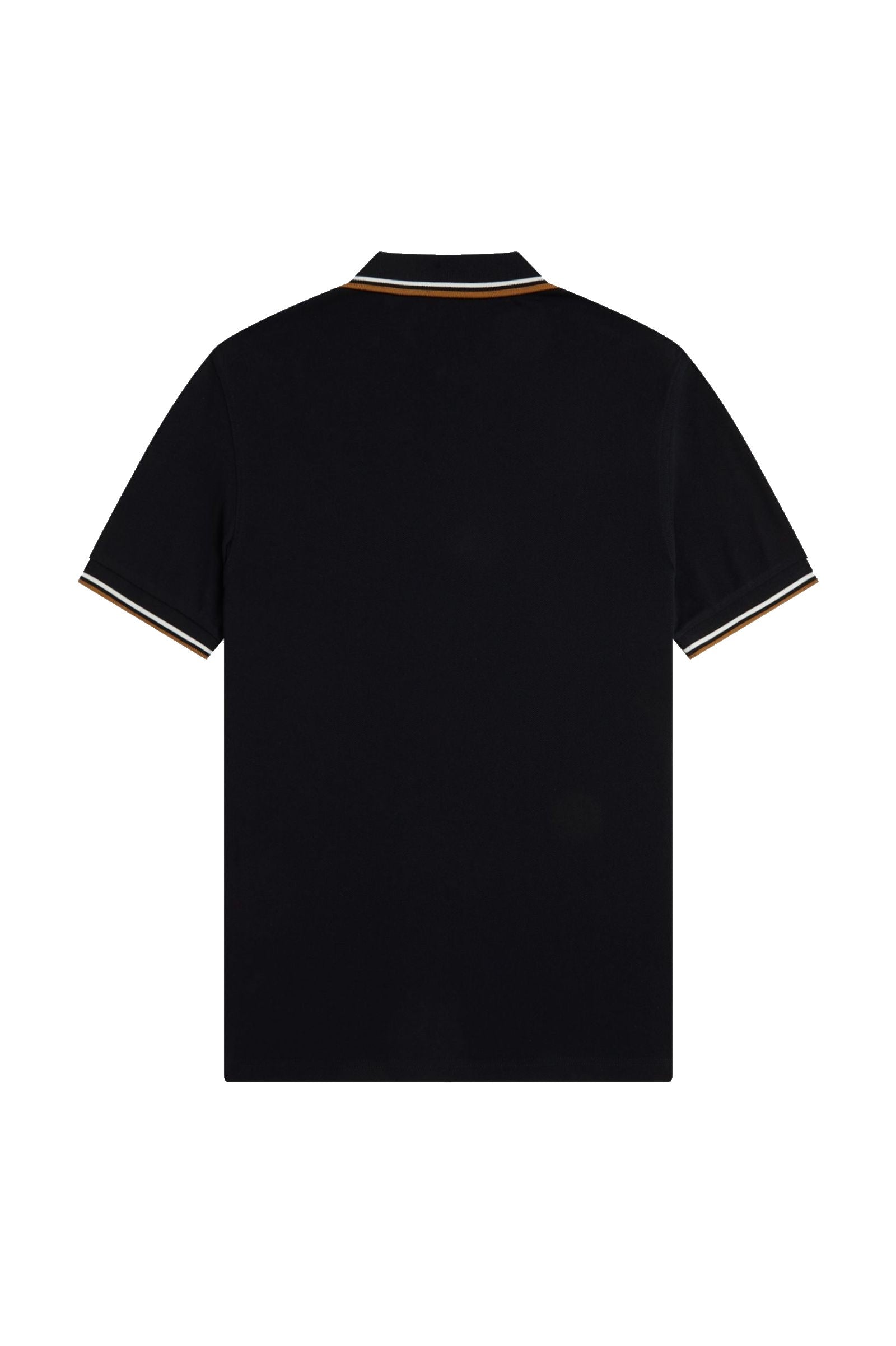 Fred Perry Slim Fit Twin Tipped Polo Black / Ecru / Dark Caramel