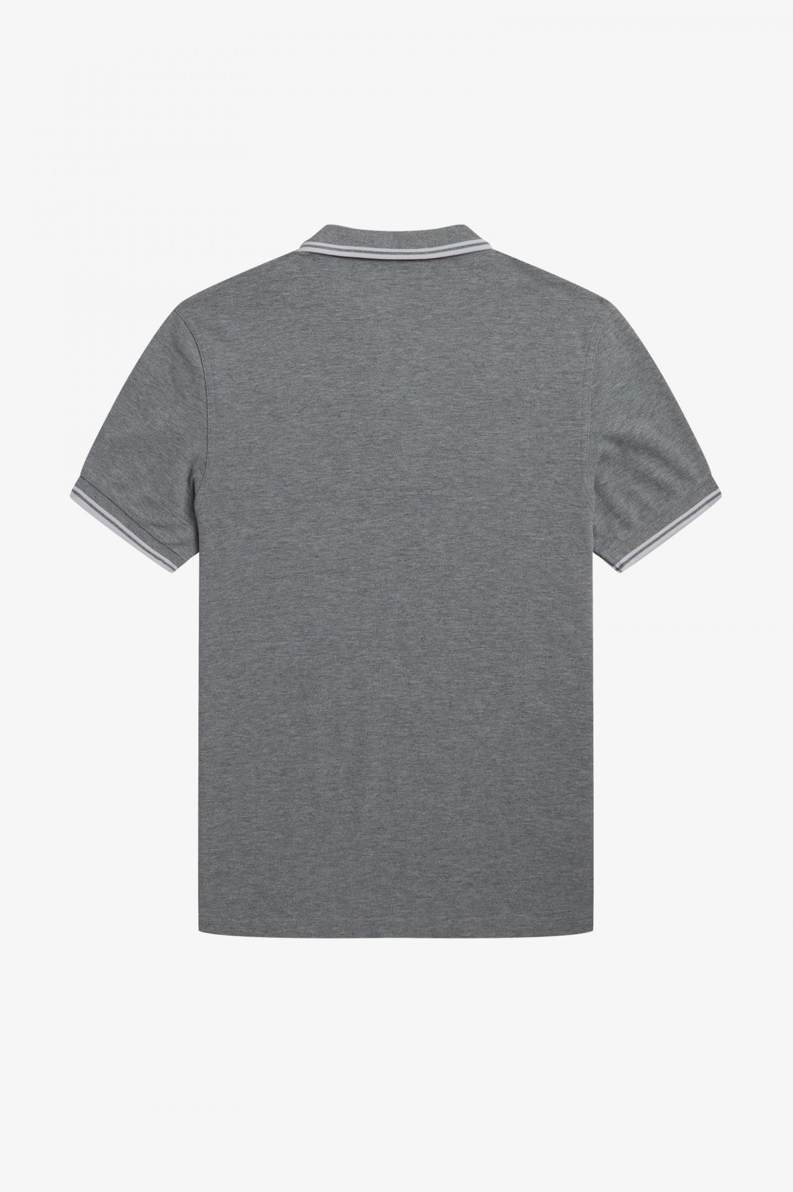 Fred Perry Slim Fit Twin Tipped Polo Steel Marl / White / White