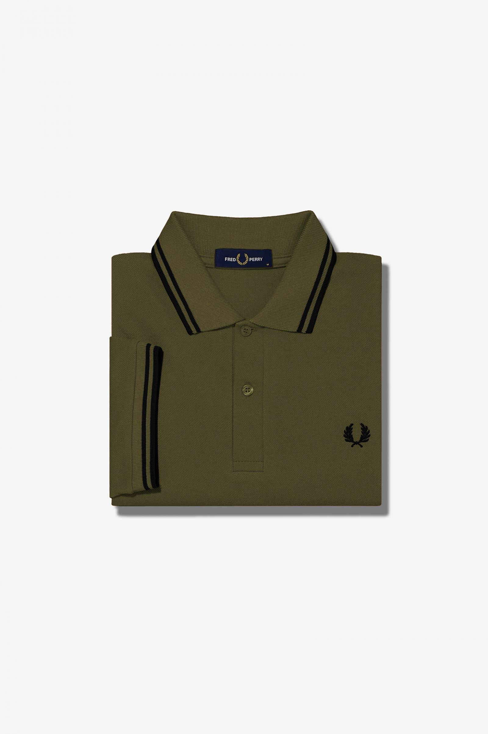Fred Perry Slim Fit Twin Tipped Polo Uniform Green / Black / Black