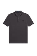 Fred Perry Slim Fit Twin Tipped Polo Gunmetal / Black / Black