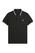 Fred Perry Slim Fit Twin Tipped Polo Night Green / Snow White / Snow White