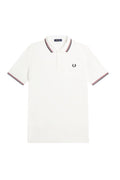 Fred Perry Slim Fit Twin Tipped Polo Snow White / Burnt Red / Navy