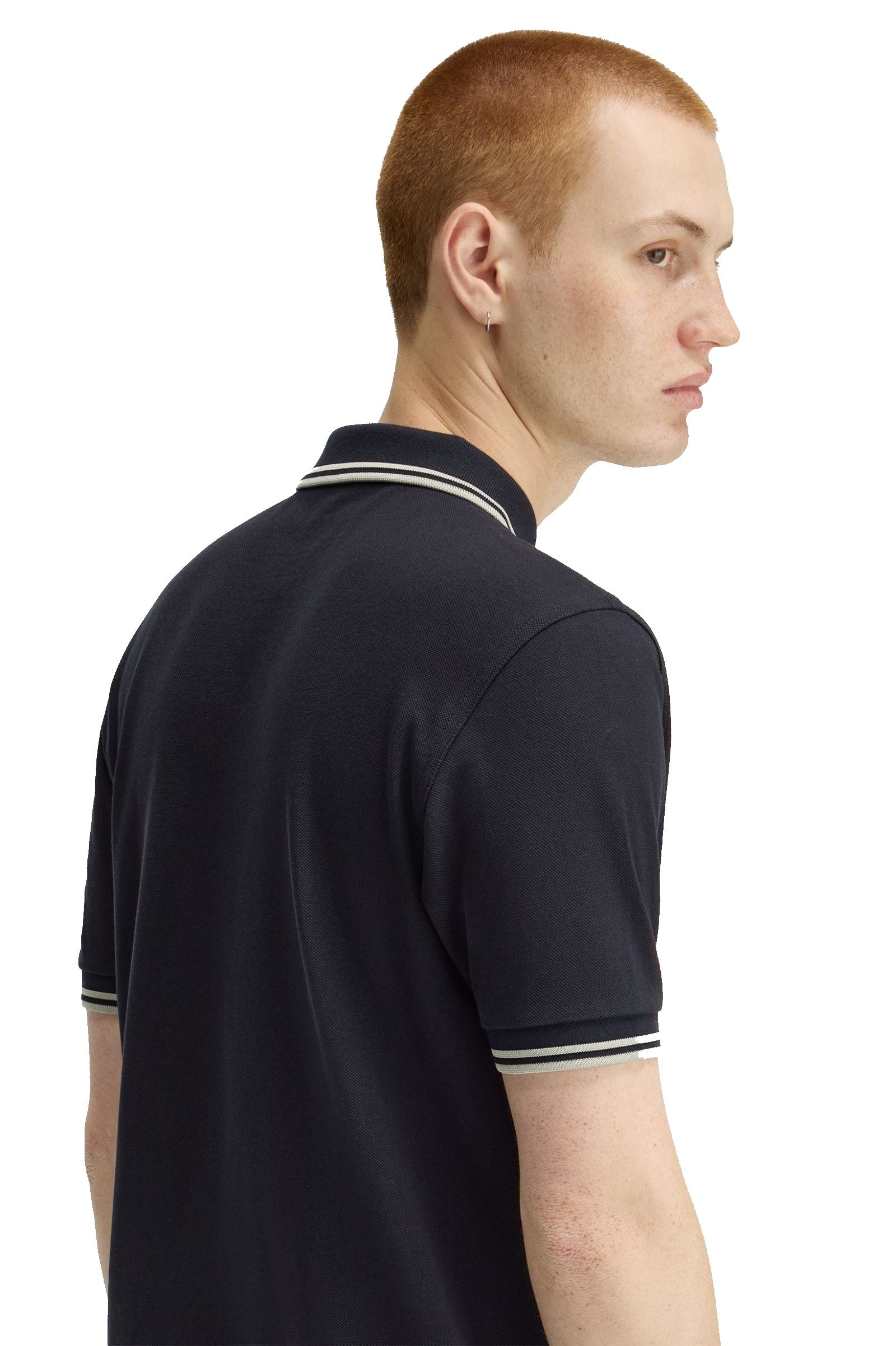Fred Perry Slim Fit Twin Tipped Polo Navy / Seagrass / Seagrass