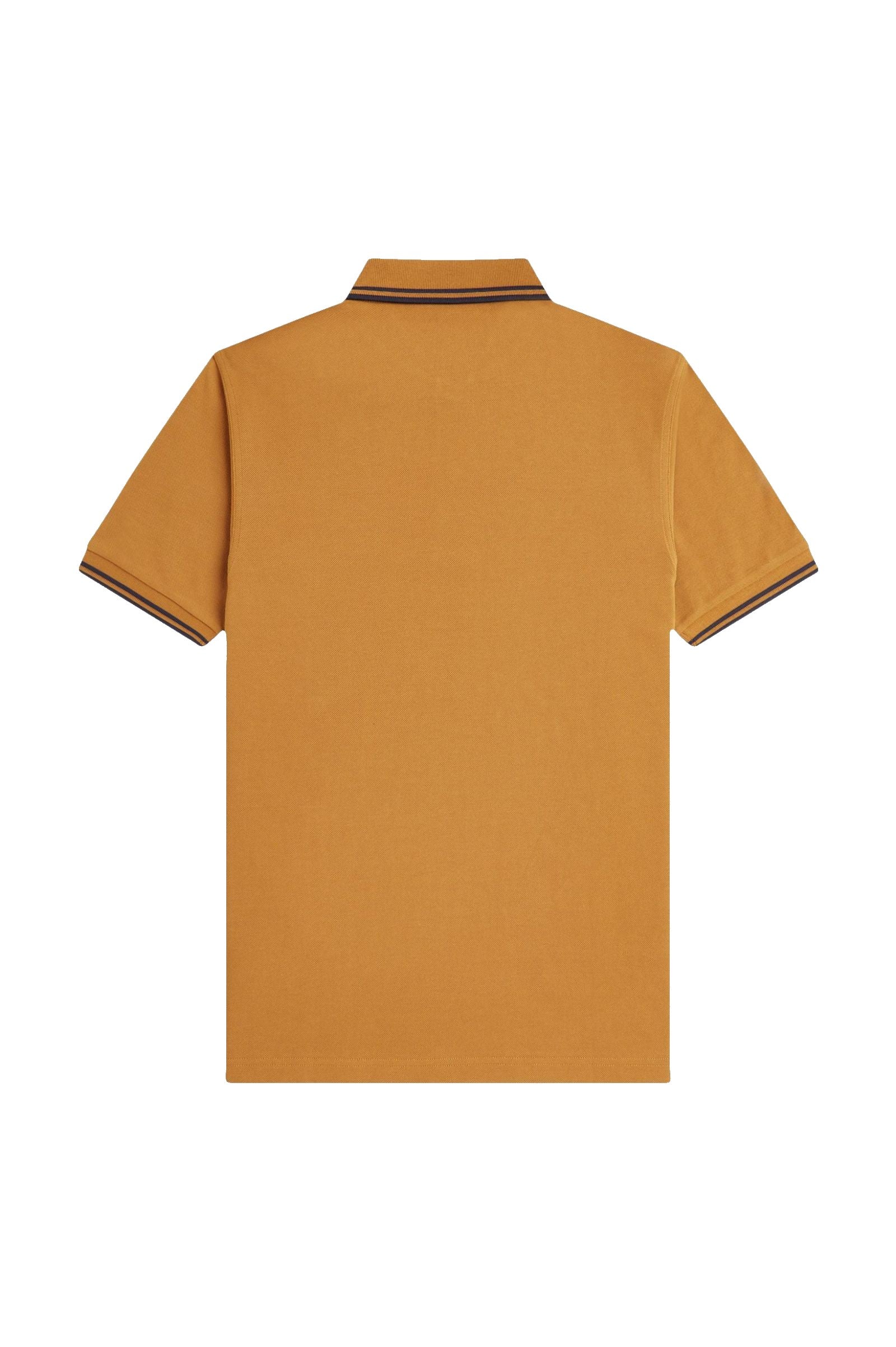 Fred Perry Slim Fit Twin Tipped Polo Dark Caramel / Navy / Navy