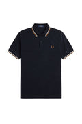 Fred Perry Slim Fit Twin Tipped Polo Navy / Snow White / Shaded Stone