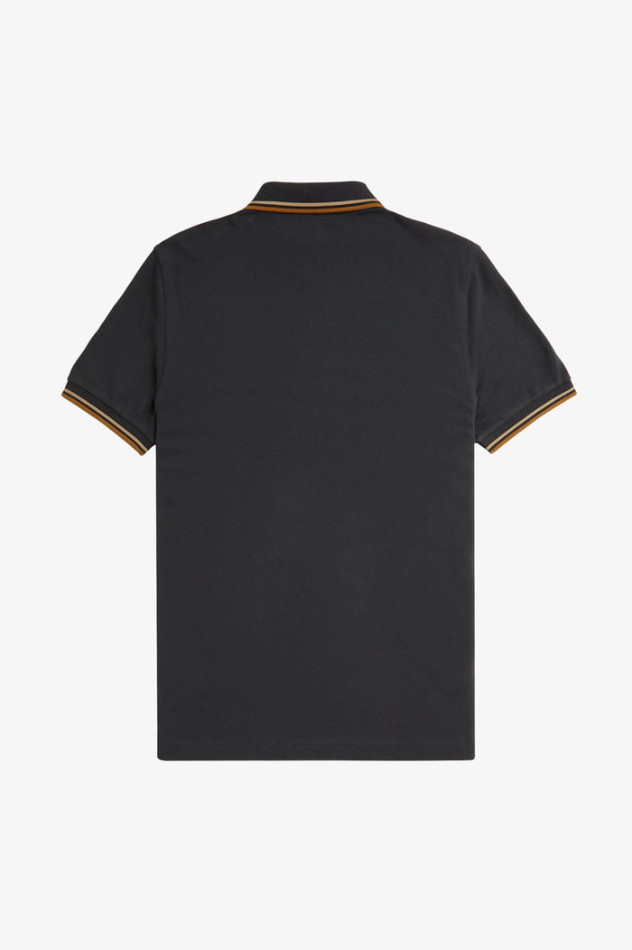 Fred Perry Slim Fit Twin Tipped Polo Anchor Grey / Warm Stone / Dark Caramel