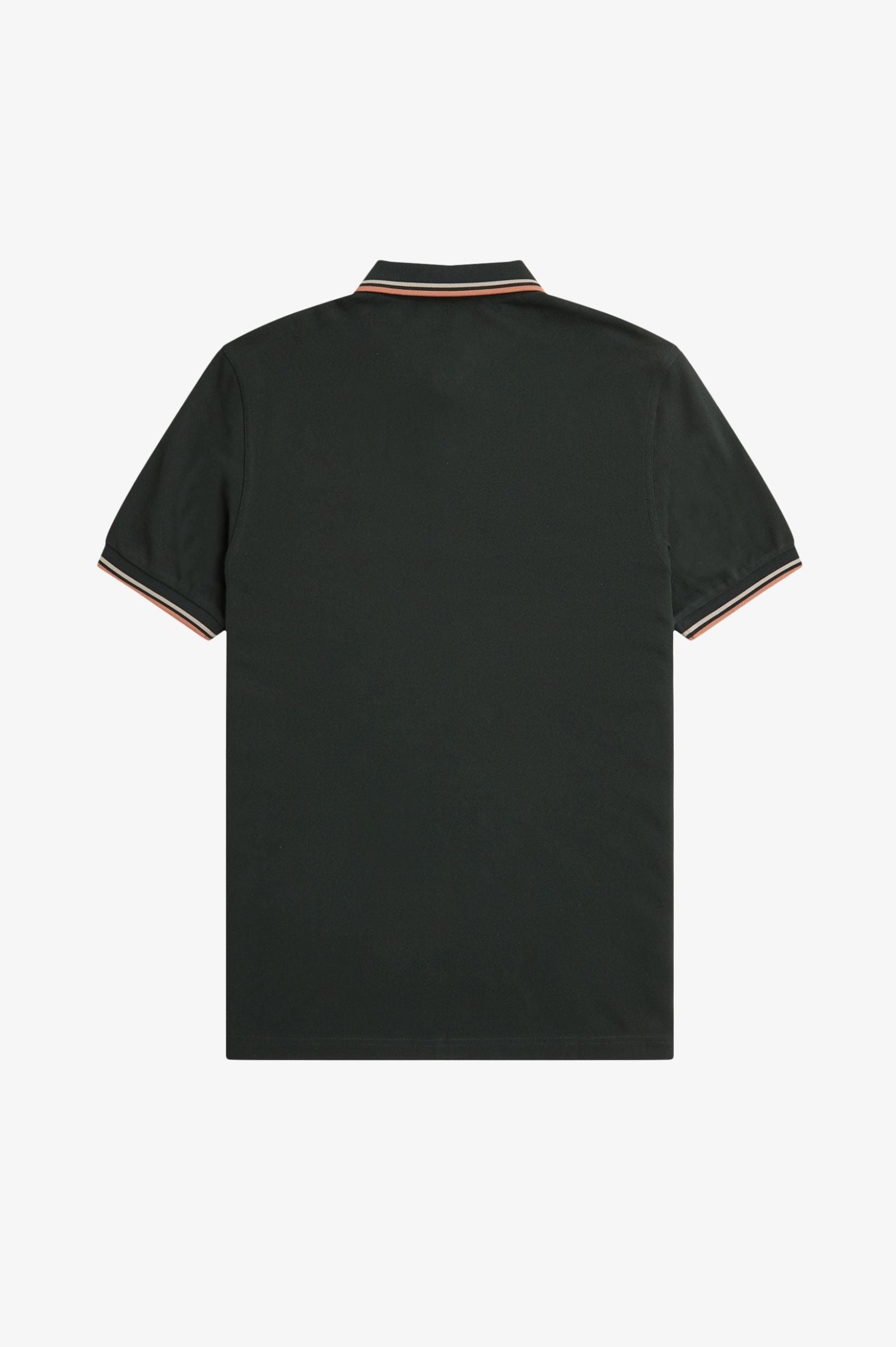 Fred Perry Slim Fit Twin Tipped Polo Night Green / Warm Grey / Light Rust