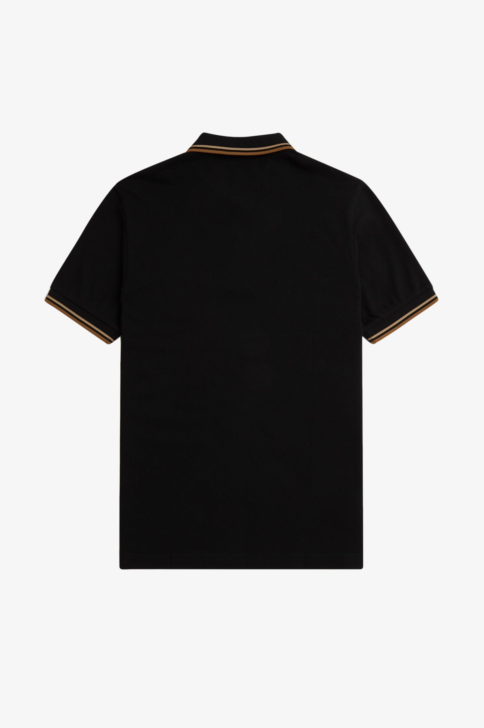 Fred Perry Slim Fit Twin Tipped Polo Black / Warm Stone / Shaded Stone