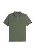 Fred Perry Slim Fit Twin Tipped Polo Laurel Wreath Green / Night Green / Night Green