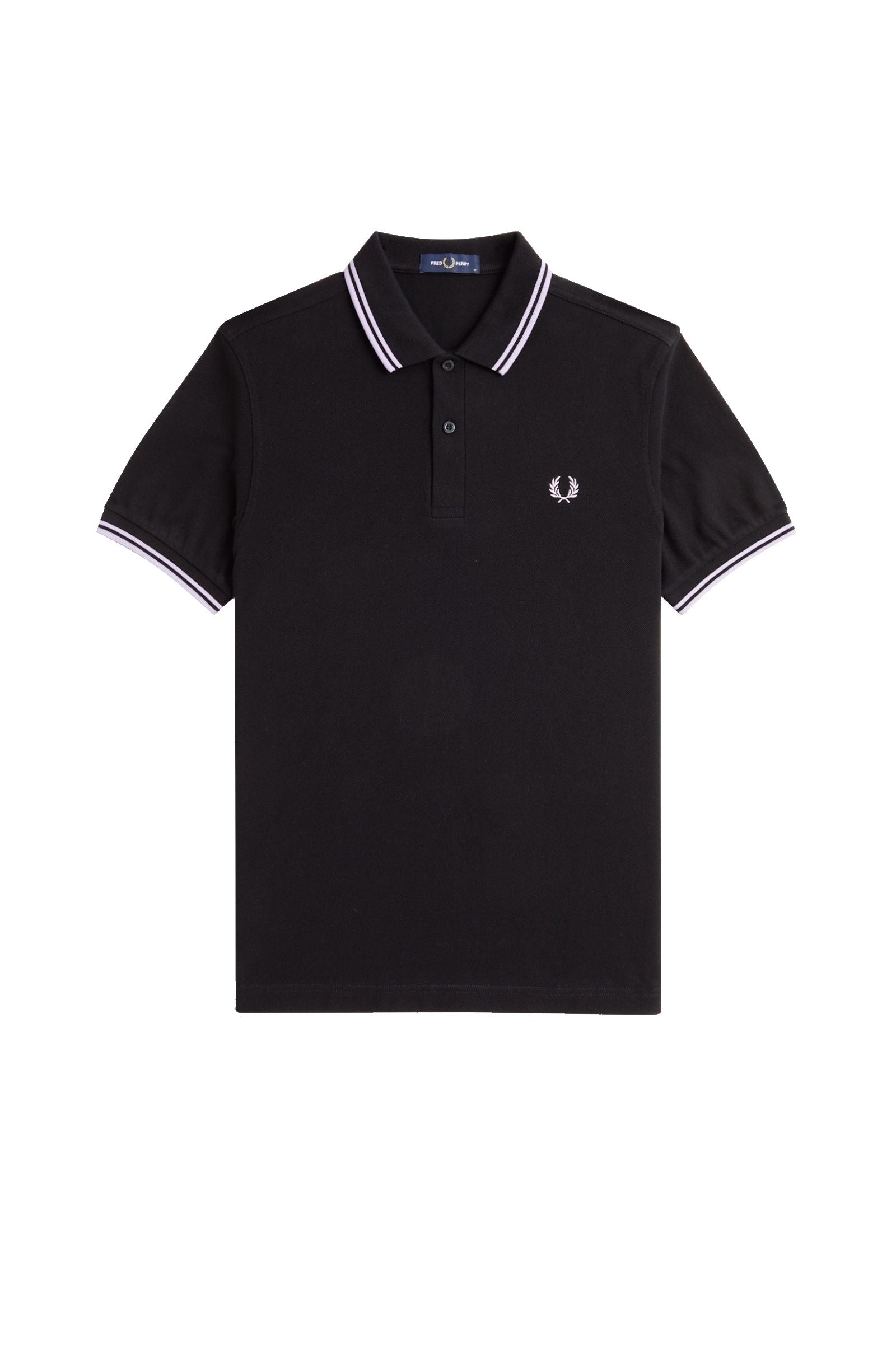 Fred Perry Slim Fit Twin Tipped Polo Black / Ultra Violet / Ultra Violet