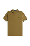 Fred Perry Slim Fit Twin Tipped Polo Shaded Stone / Ice Cream / Black