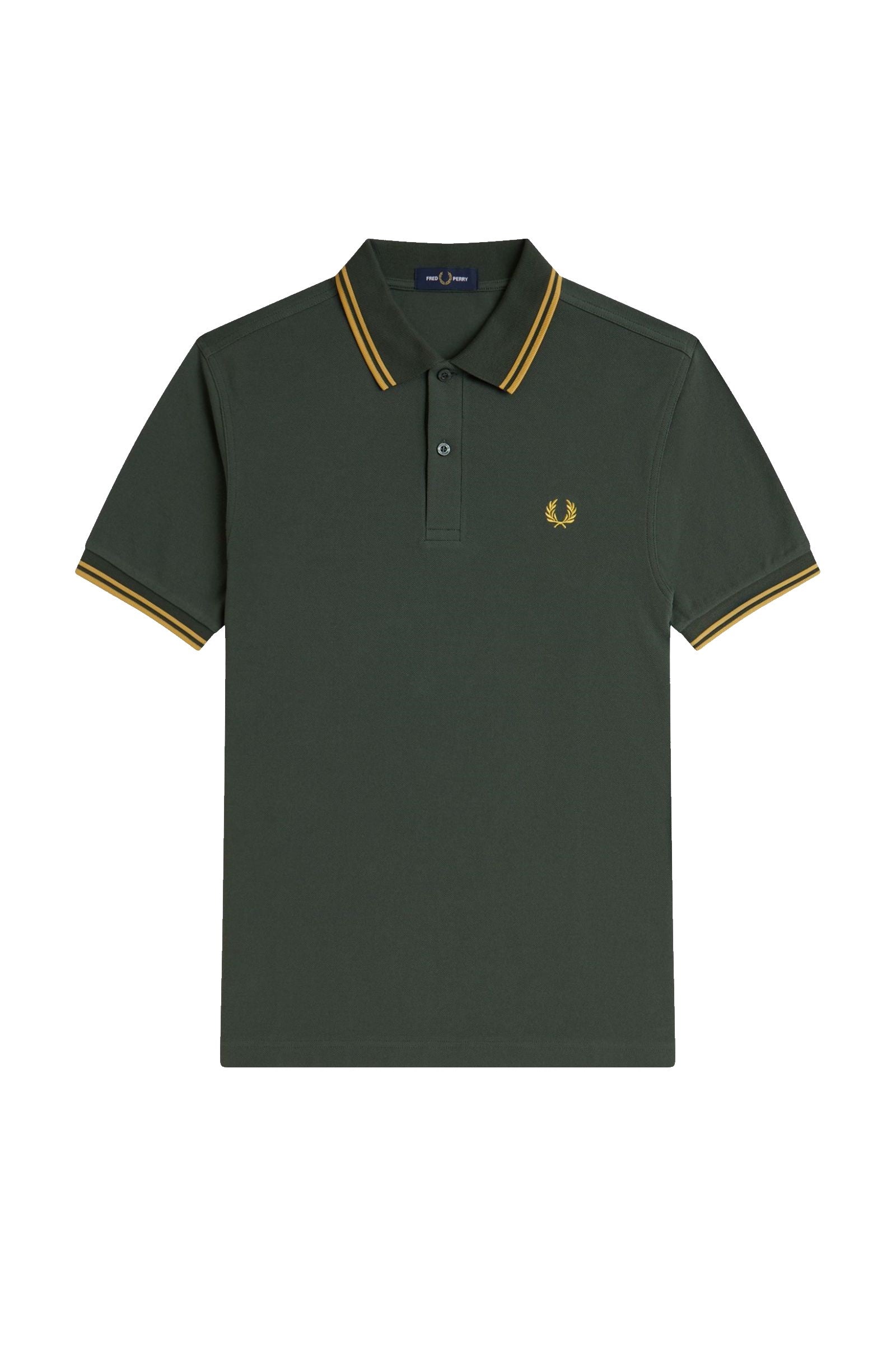Fred Perry Slim Fit Twin Tipped Polo Court Green / Honeycomb / Honeycomb