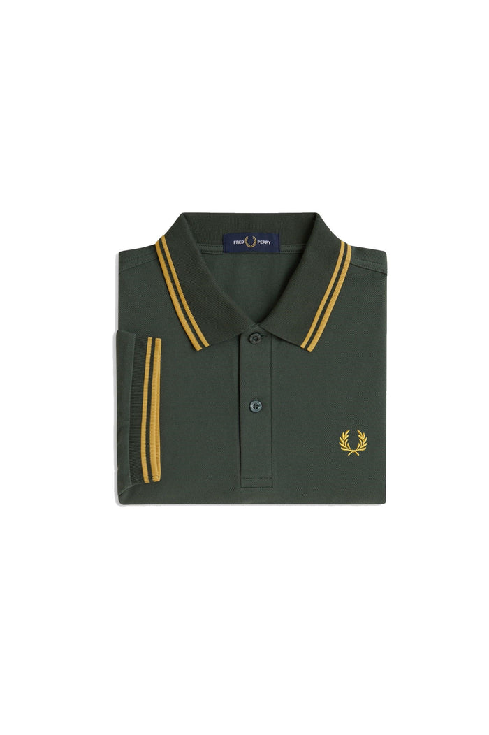 Fred Perry Slim Fit Twin Tipped Polo Court Green / Honeycomb / Honeycomb