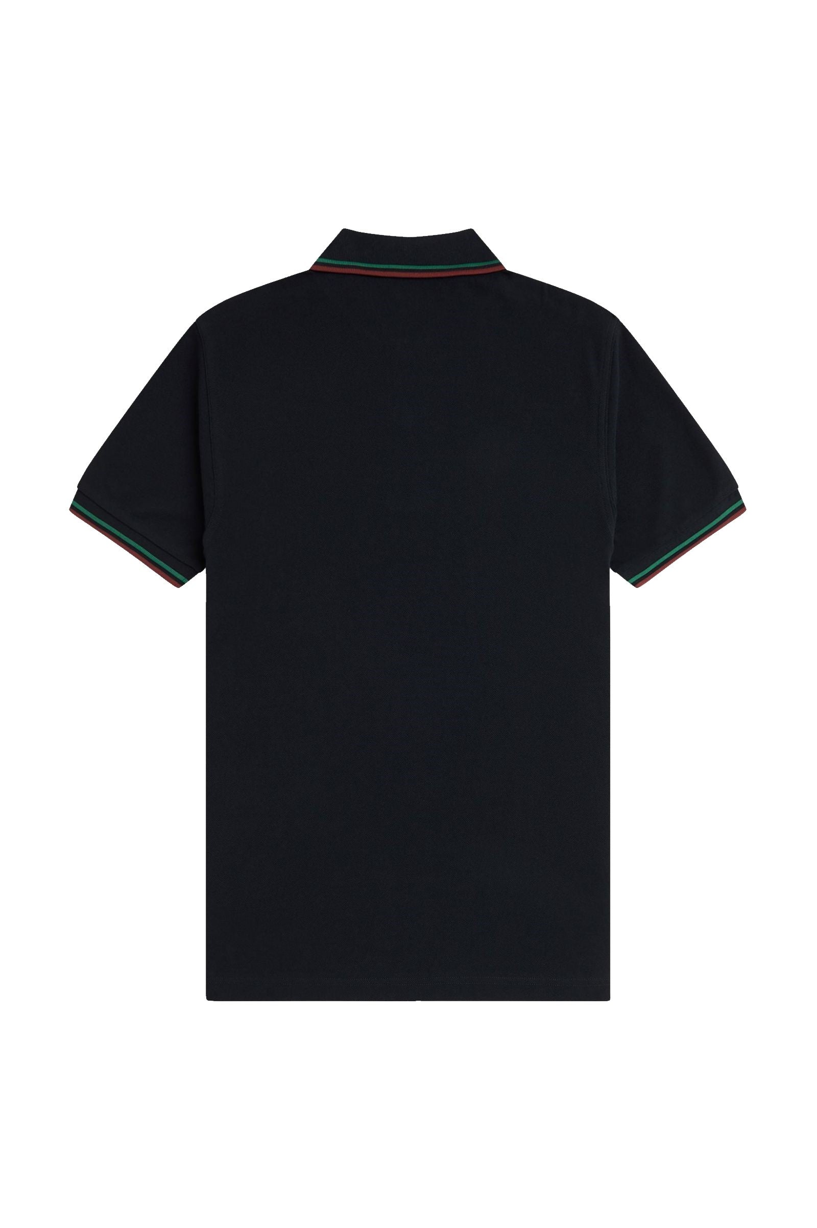Fred Perry Slim Fit Twin Tipped Polo Navy / Sport Green / Burnt Red