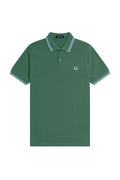 Fred Perry Slim Fit Twin Tipped Polo Sport Green / Track Blue / Track Blue