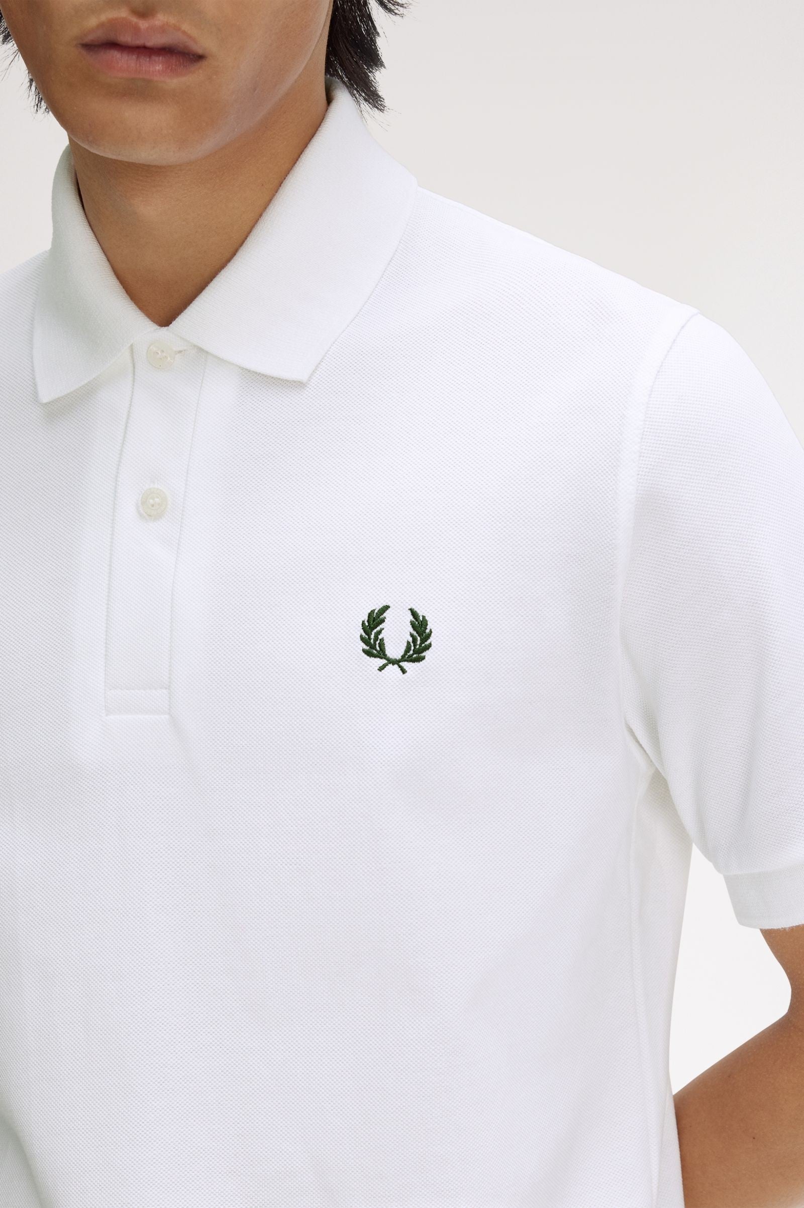 Fred Perry Reissues Original Plain Polo White / Tartan Green