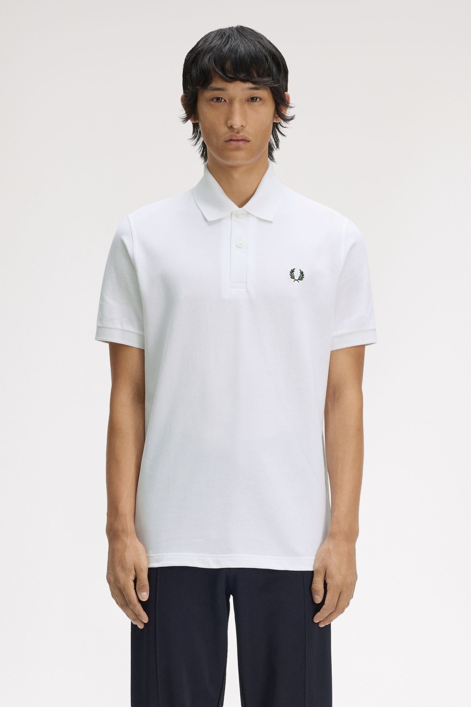 Fred Perry Reissues Original Plain Polo White / Tartan Green