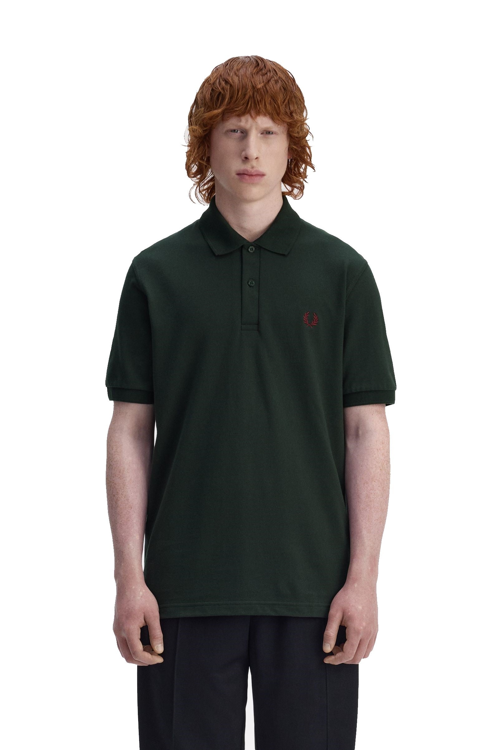 Fred Perry Reissues Original Plain Polo Night Green / Oxblood