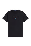 Fred Perry Embroidered Logo T-Shirt Black Aqua
