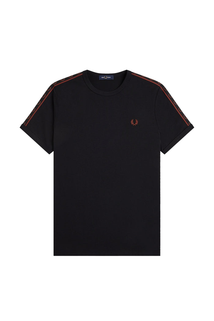 Fred Perry Contrast Tape Ringer T-Shirt Black