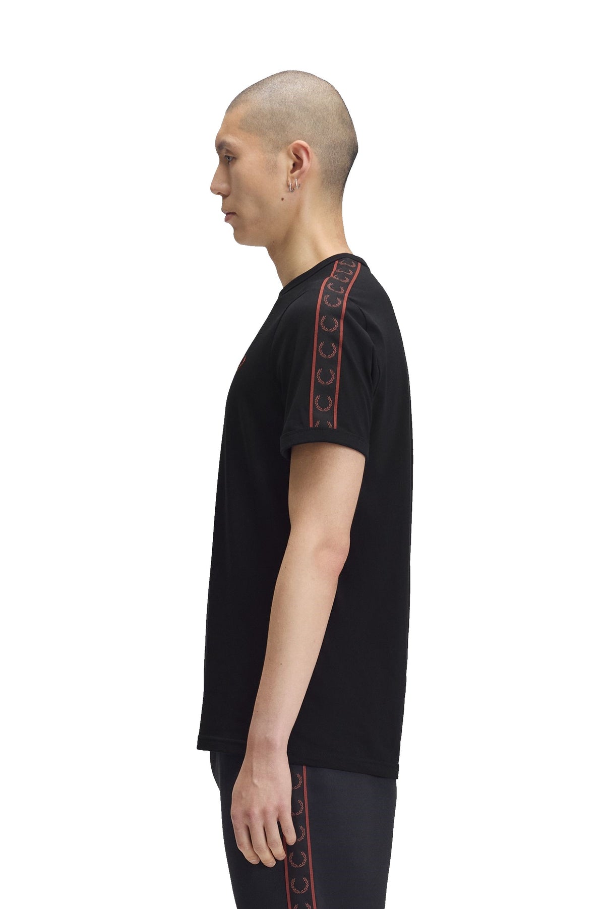 Fred Perry Contrast Tape Ringer T-Shirt Black