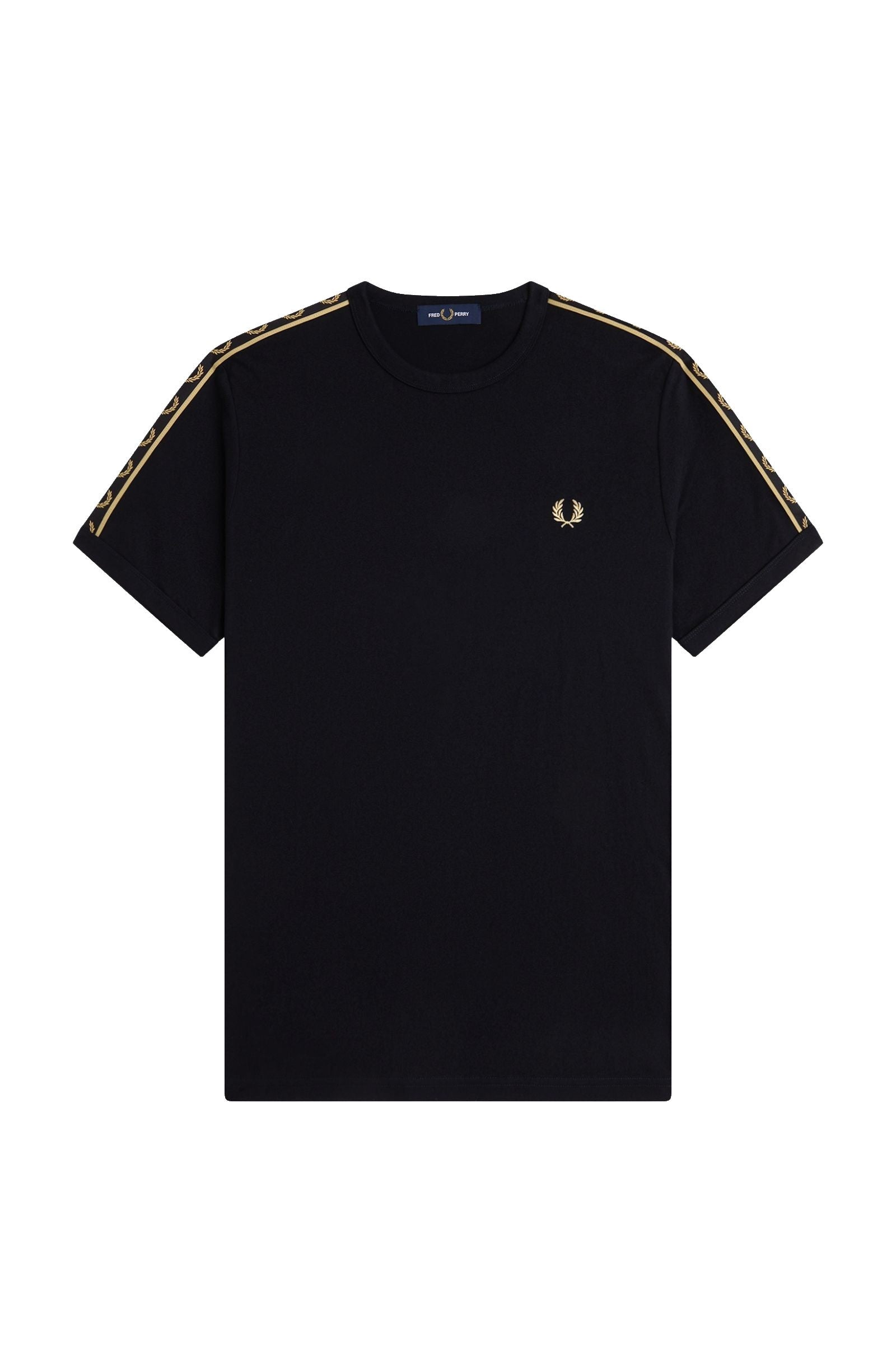 Fred Perry Contrast Tape Ringer T-Shirt Black / Champagne