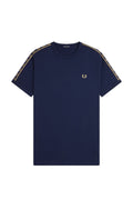 Fred Perry Contrast Tape Ringer T-Shirt Tennis Blue / Champagne