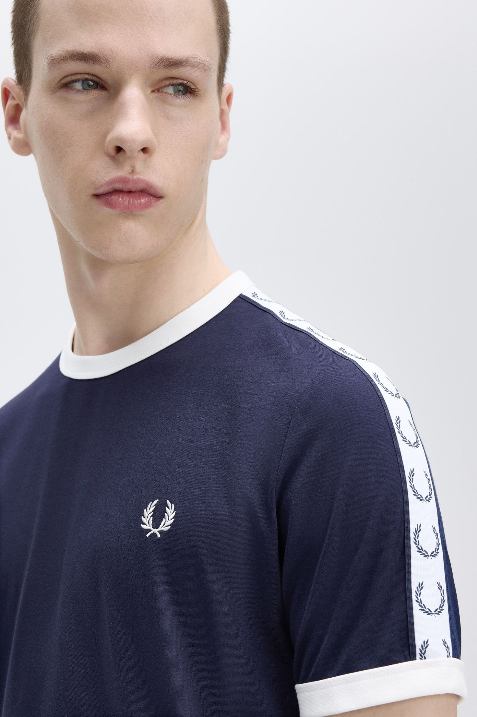 Fred Perry Taped Ringer T-Shirt M4620 Carbon Blue