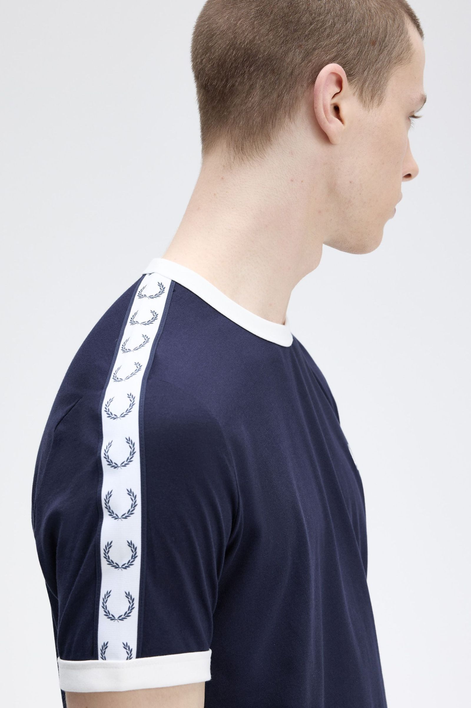 Fred Perry Taped Ringer T-Shirt M4620 Carbon Blue