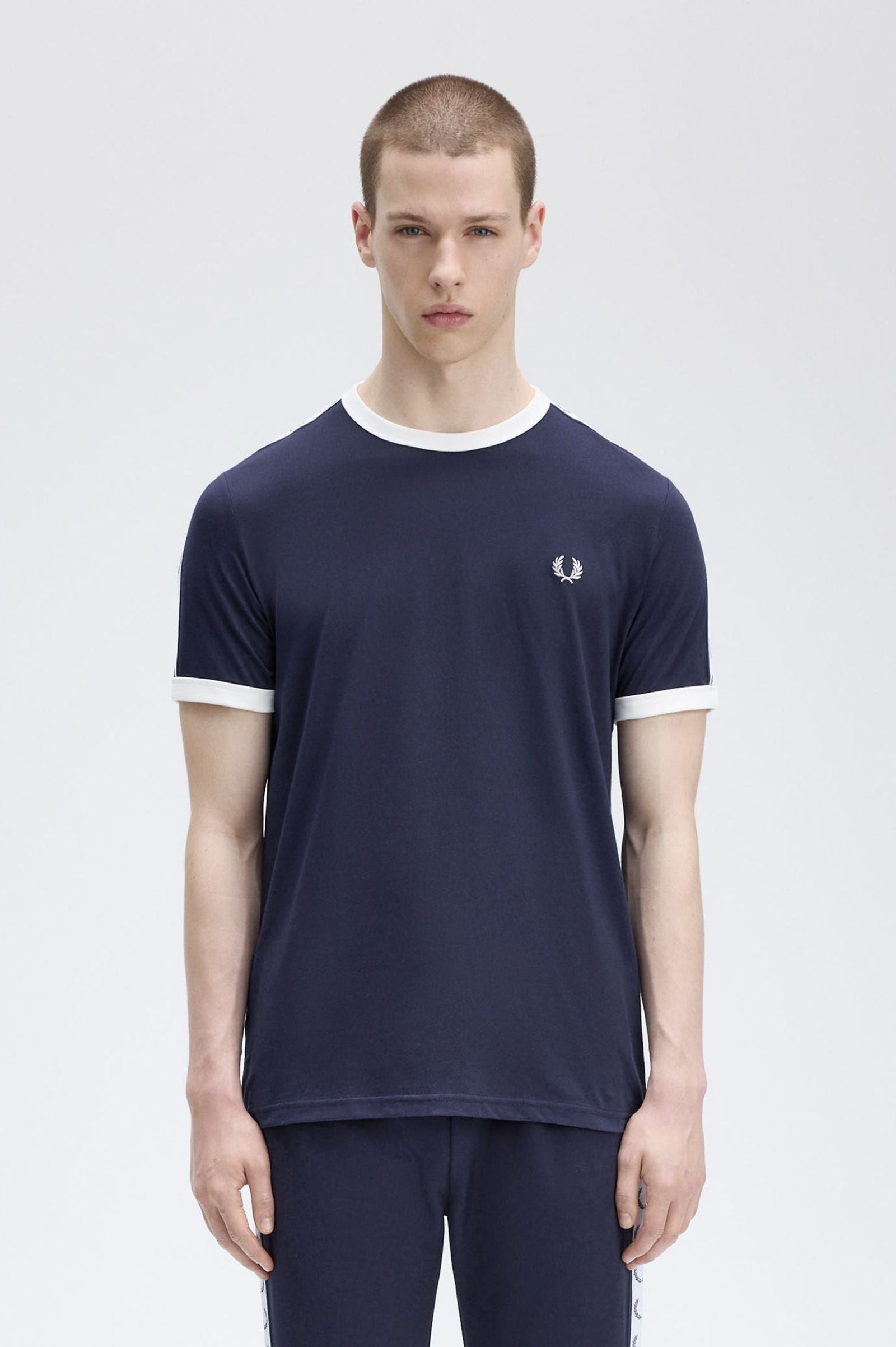 Fred Perry Taped Ringer T-Shirt M4620 Carbon Blue