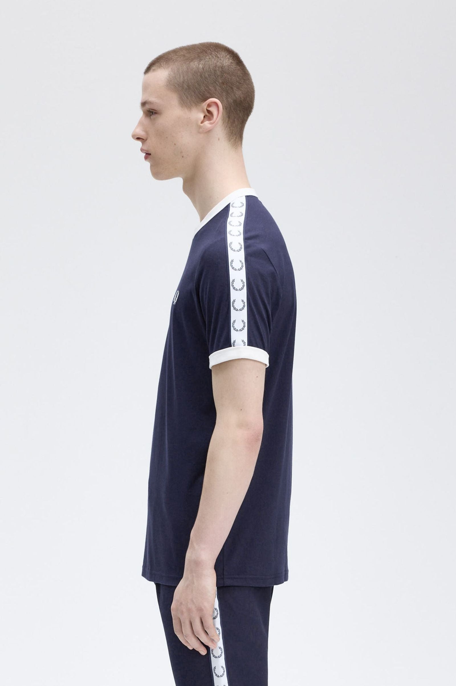 Fred Perry Taped Ringer T-Shirt M4620 Carbon Blue