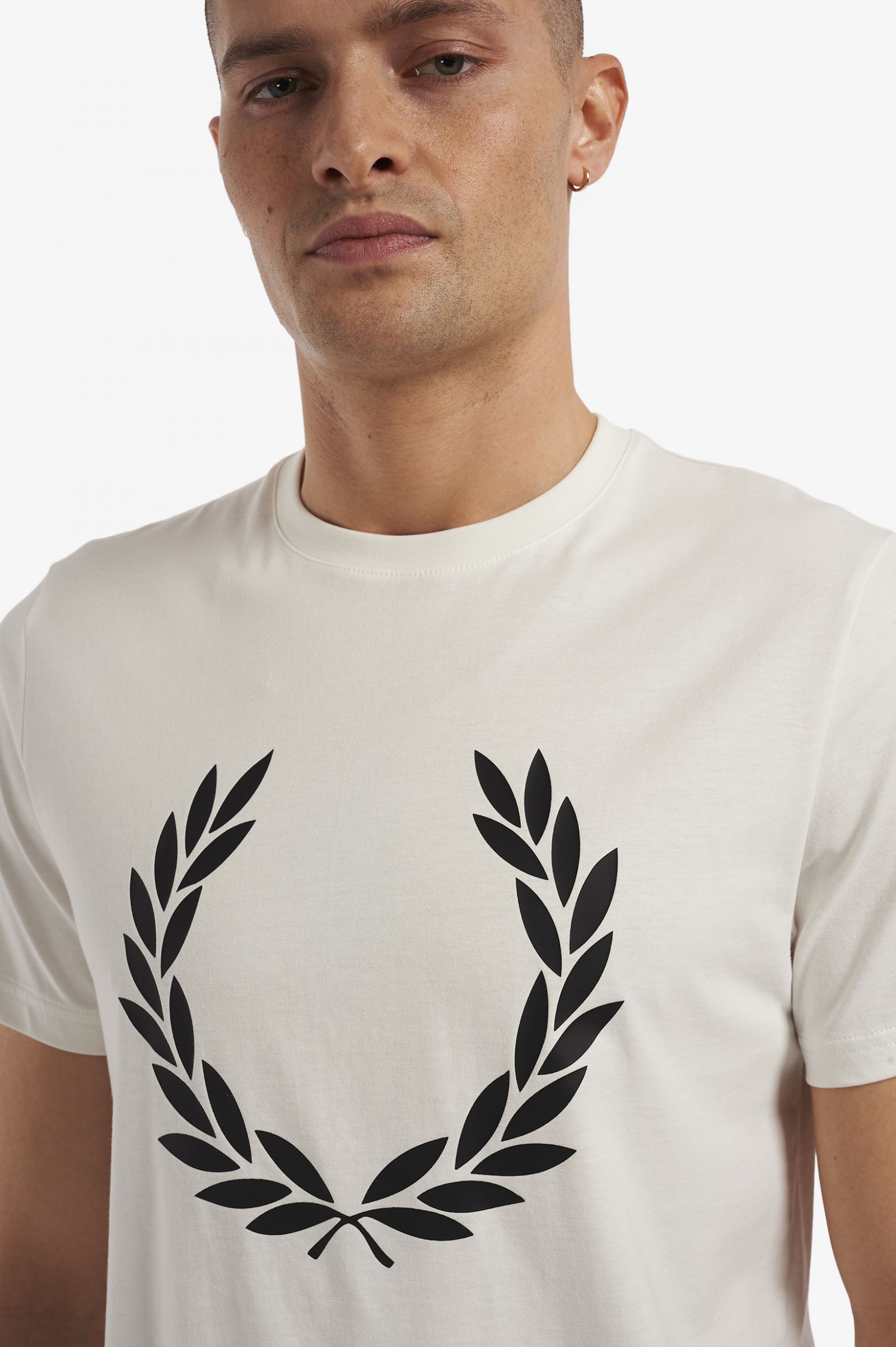 Fred Perry Laurel Wreath Print T-Shirt Snow White