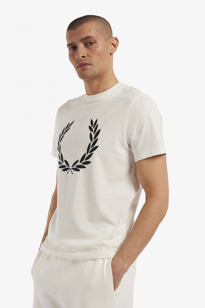 Fred Perry Laurel Wreath Print T-Shirt Snow White