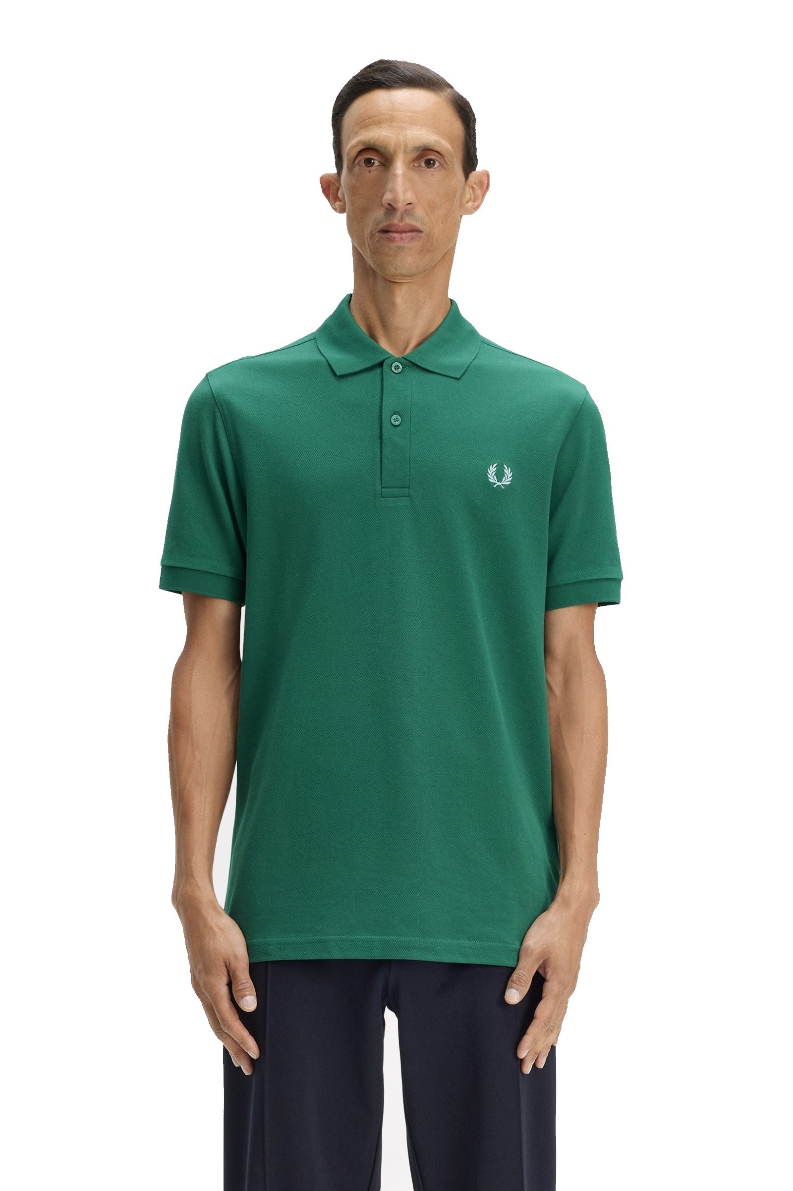 Fred Perry Slim Fit Plain Polo Sport Green / Light Ice