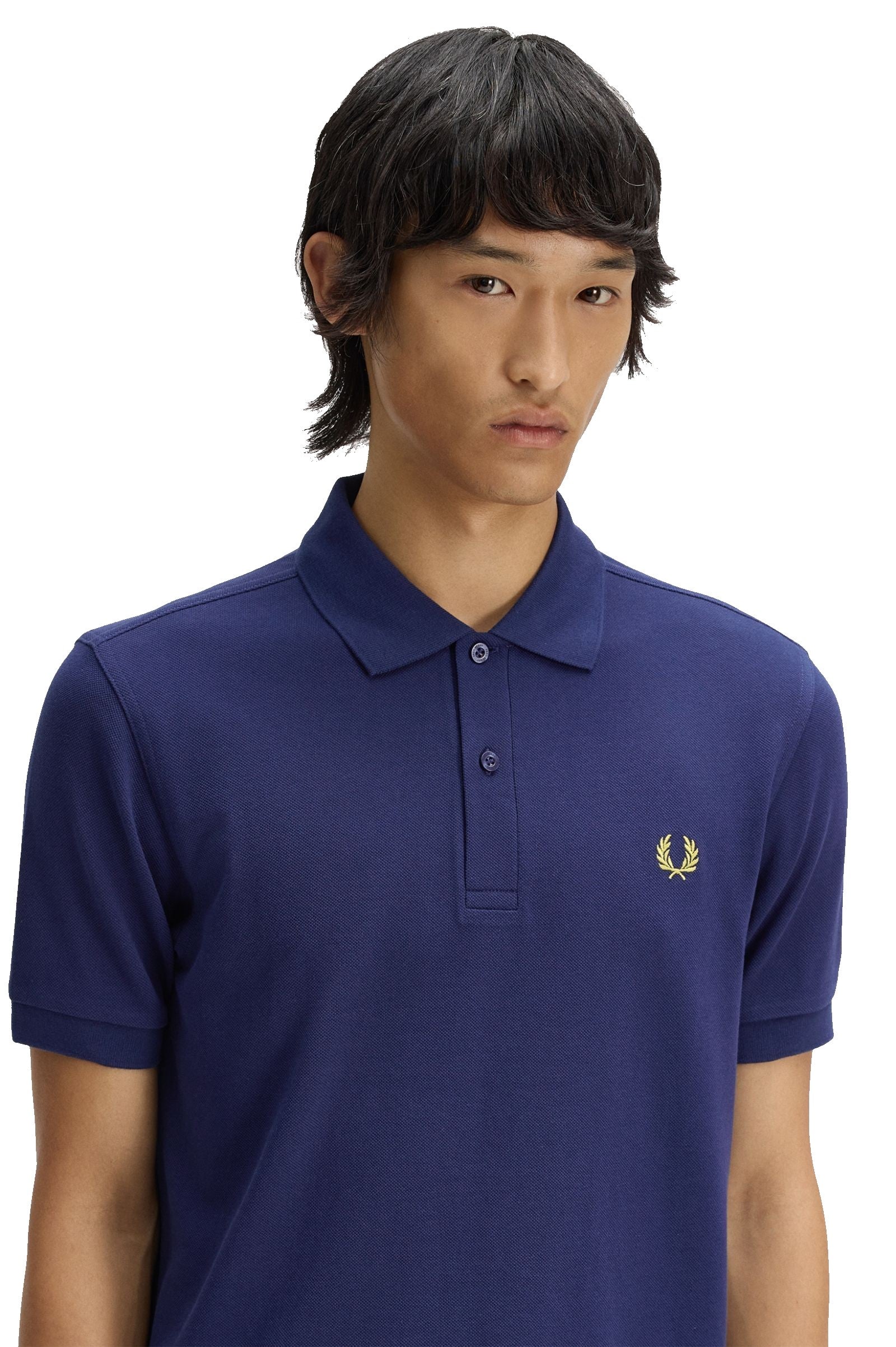 Fred Perry Slim Fit Plain Polo French Navy / Citron