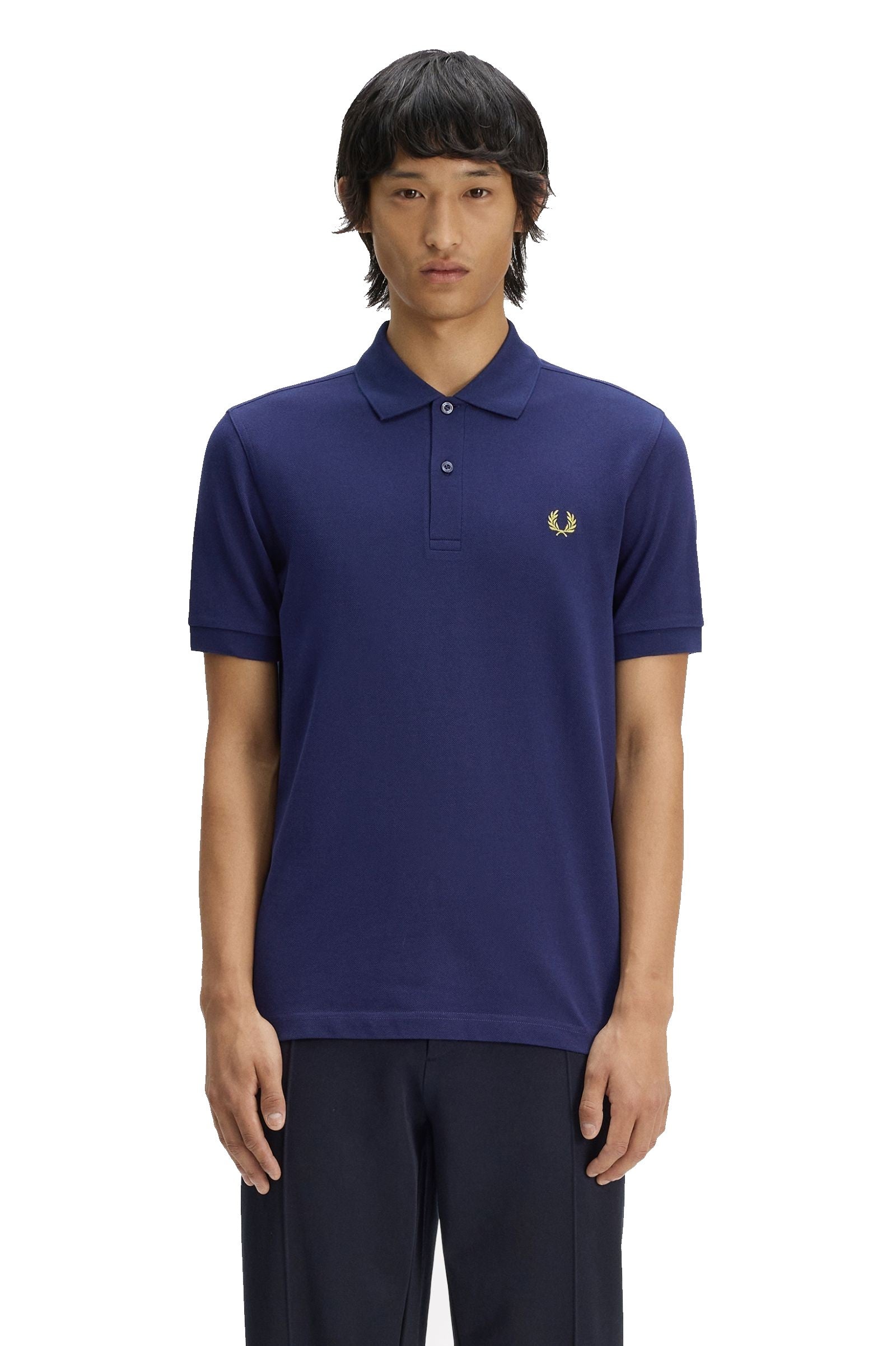 Fred Perry Slim Fit Plain Polo French Navy / Citron