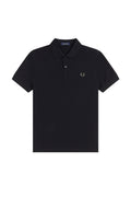Fred Perry Slim Fit Plain Polo Black / Laurel Wreath Green