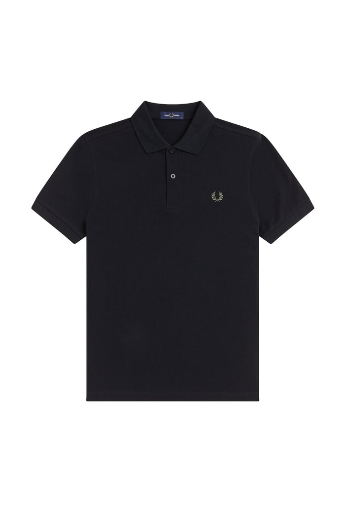 Fred Perry Slim Fit Plain Polo Black / Laurel Wreath Green