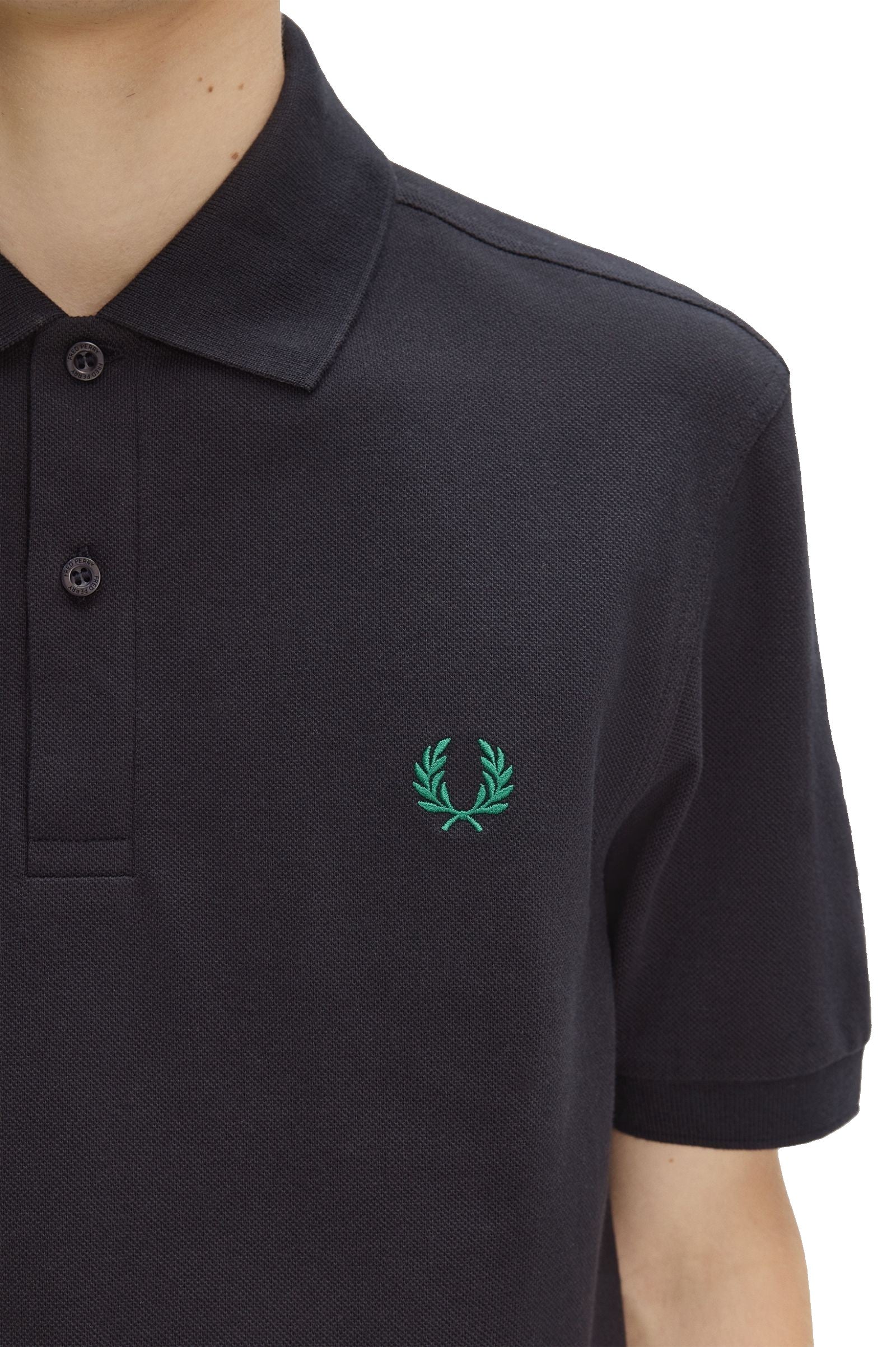 Fred Perry Slim Fit Plain Polo Navy / Sport Green