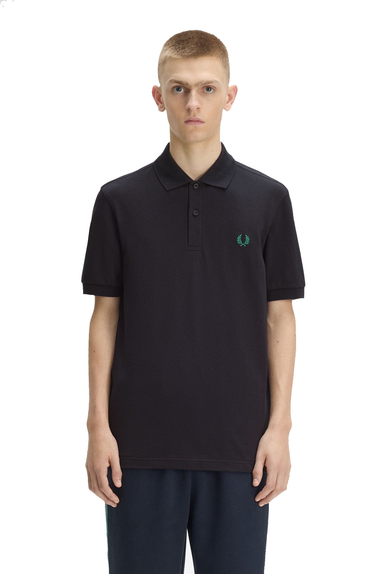 Fred Perry Slim Fit Plain Polo Navy / Sport Green