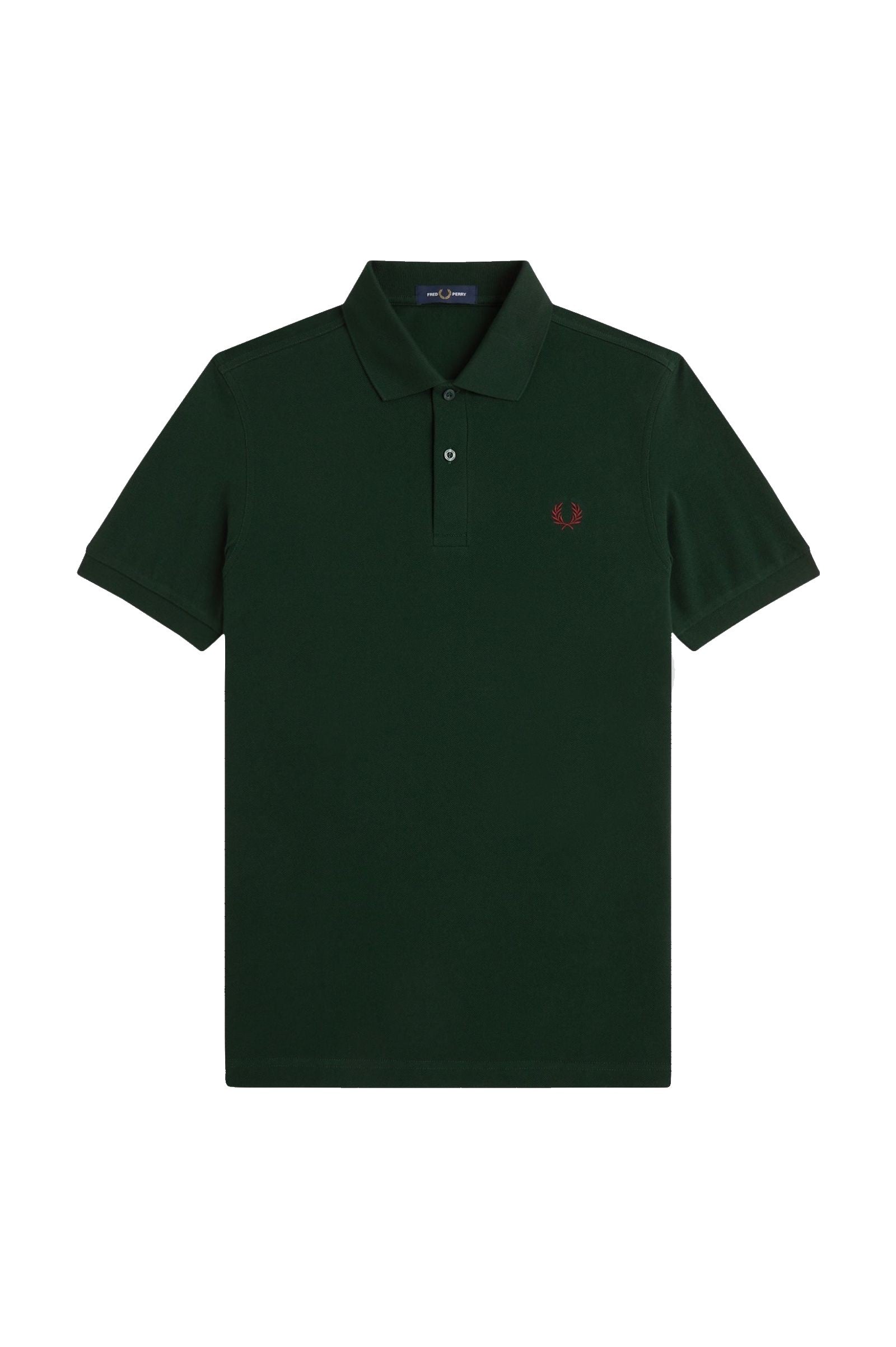 Fred Perry Slim Fit Plain Polo Grassroots / Oxblood