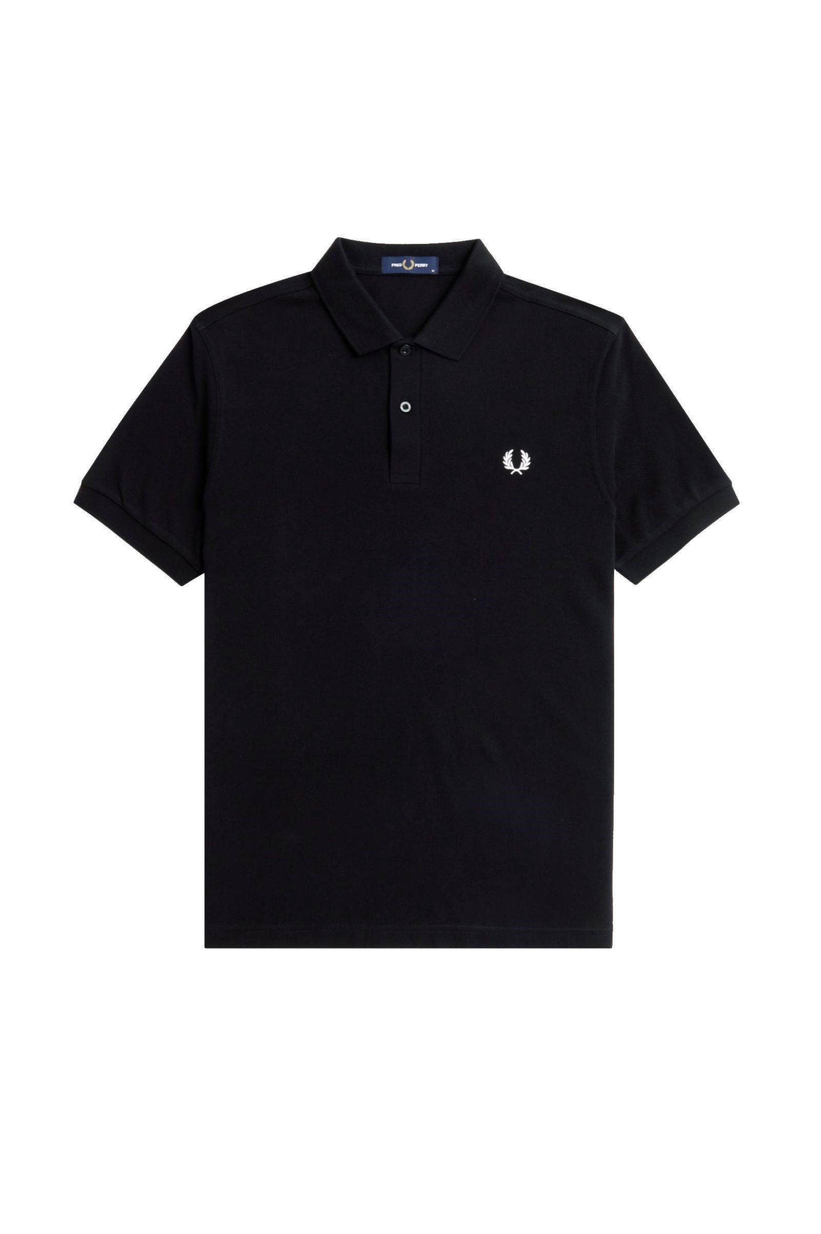Fred Perry Slim Fit Plain Polo Black / Snow White
