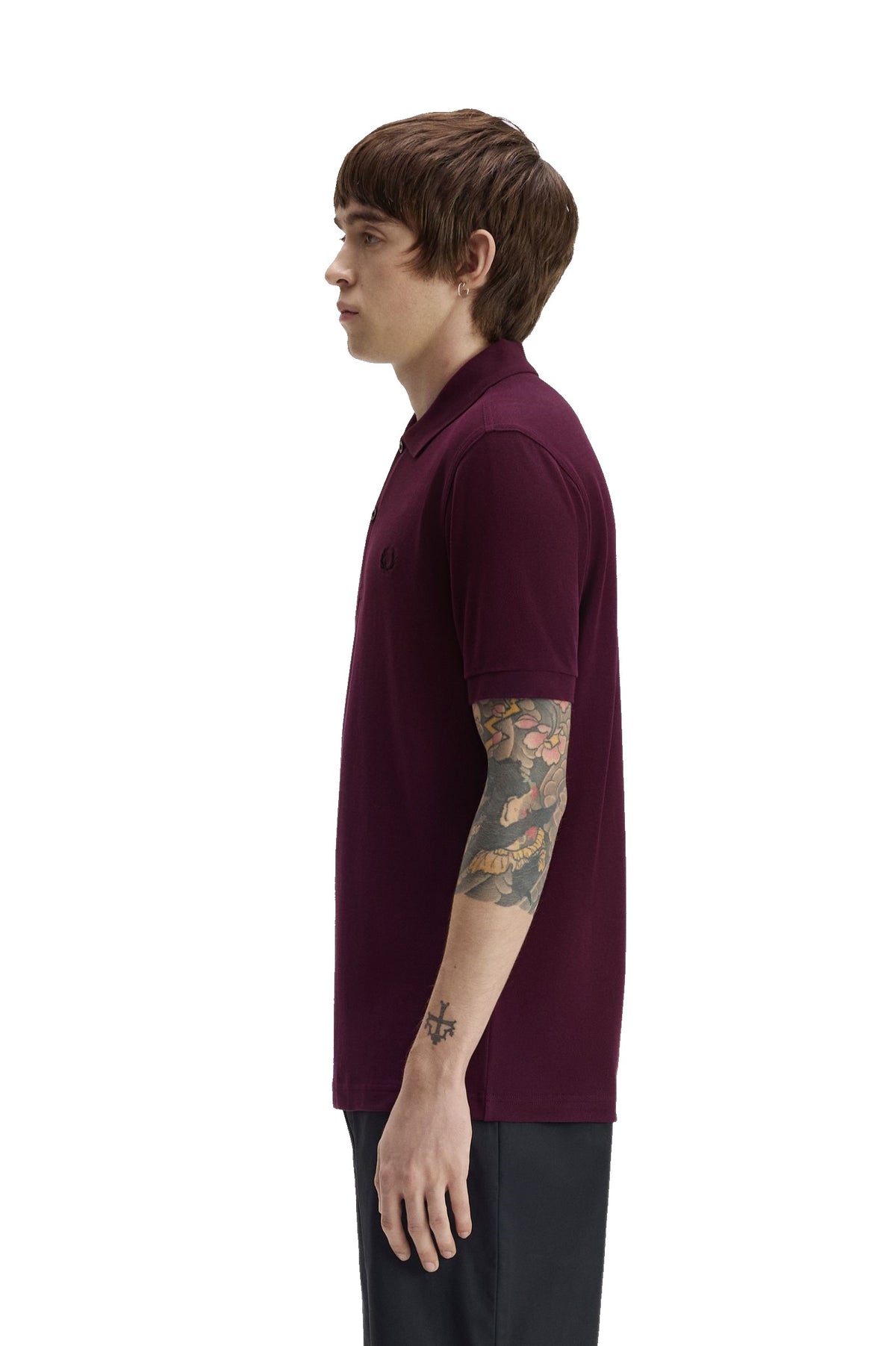 Fred Perry Slim Fit Plain Polo Plum / Black