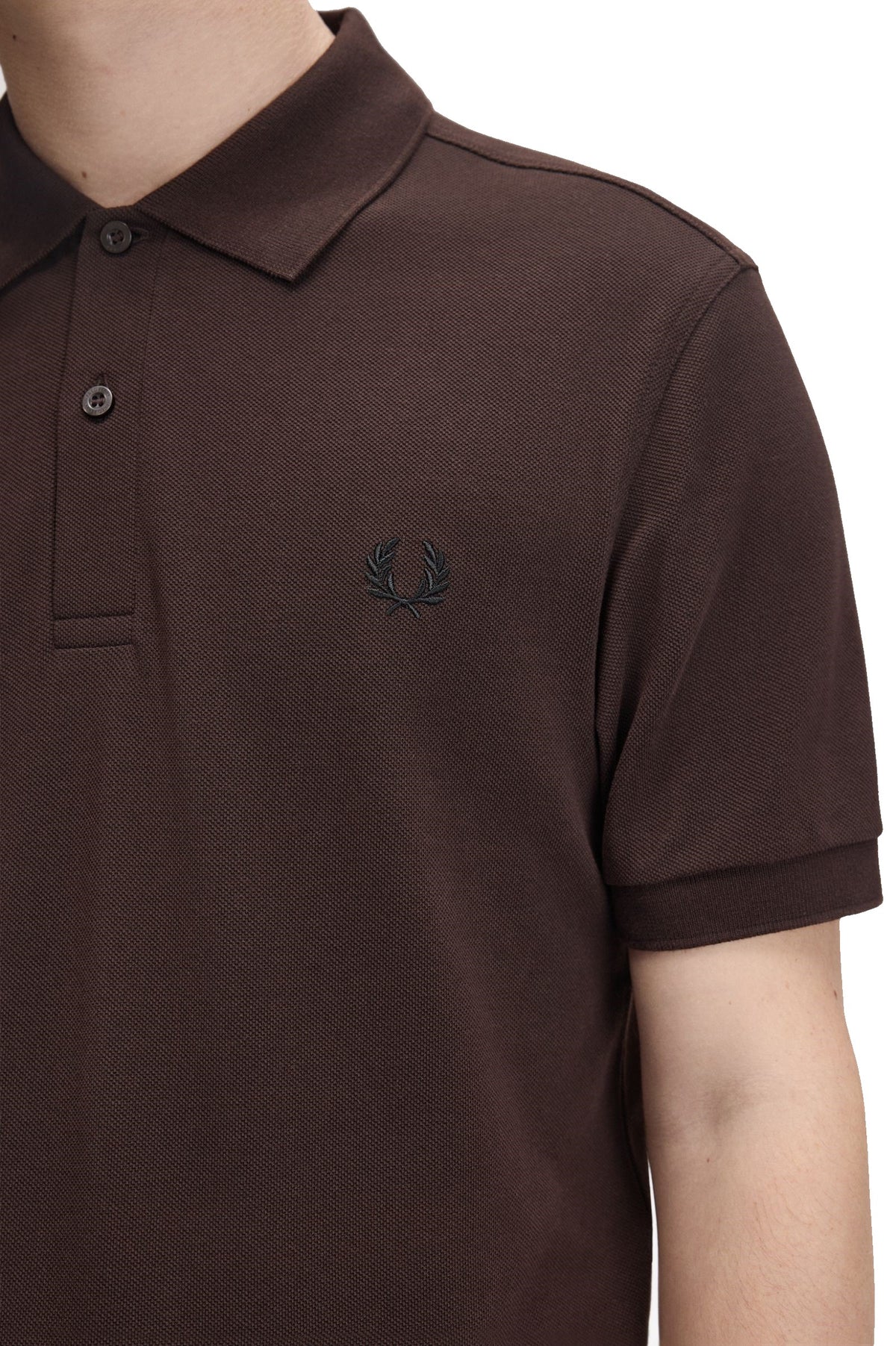 Fred Perry Slim Fit Plain Polo Rich Brown / Black