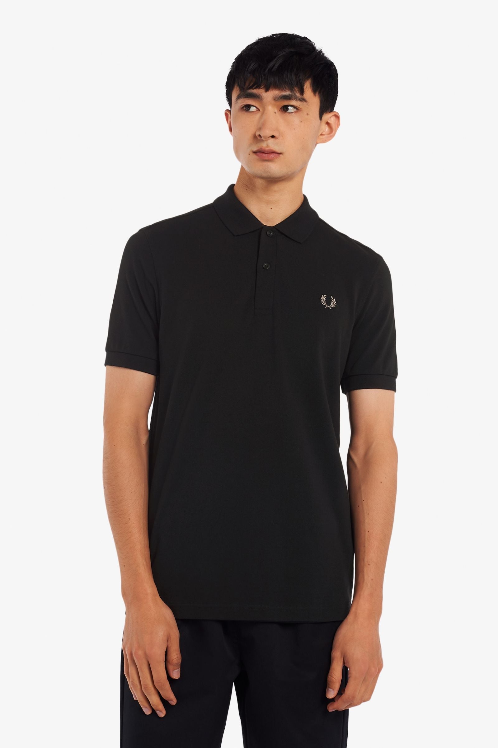 Fred Perry Slim Fit Plain Polo Black Chrome