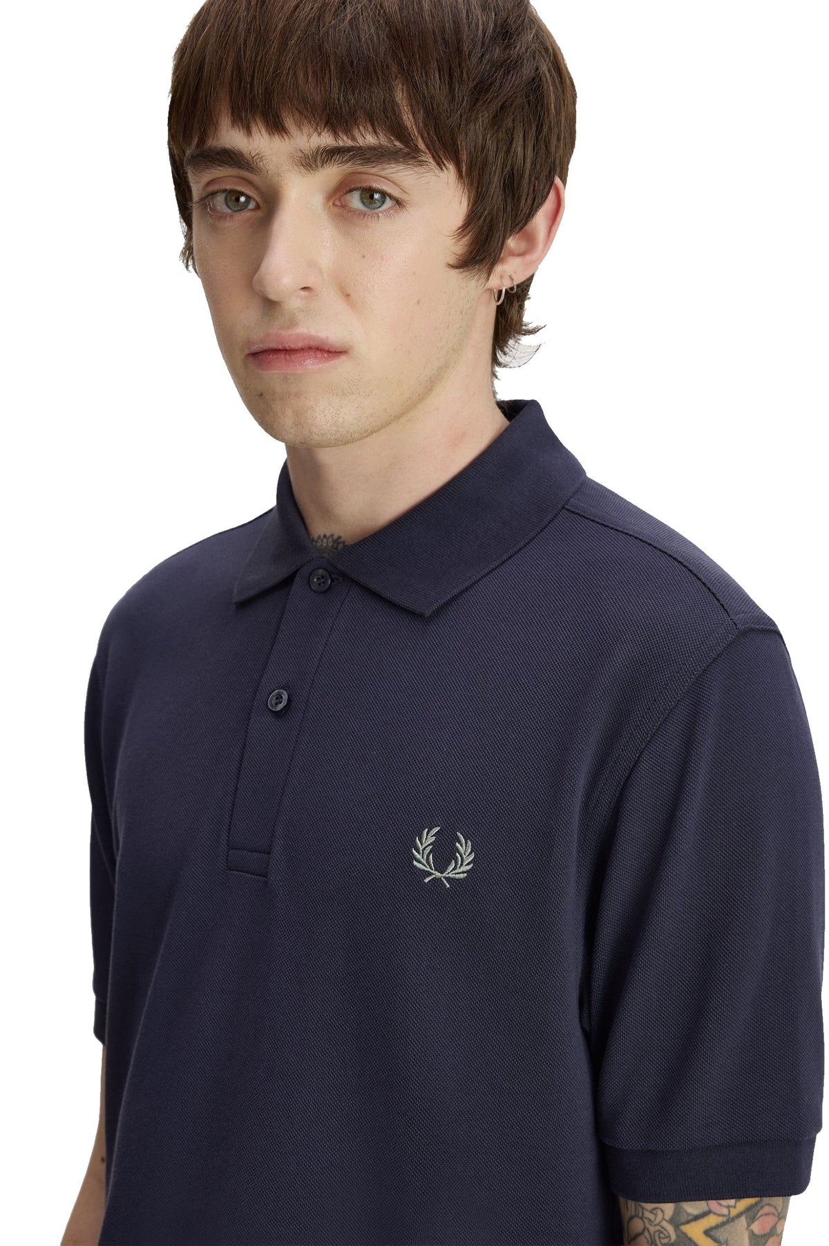 Fred Perry Slim Fit Plain Polo Dark Airforce / Seagrass