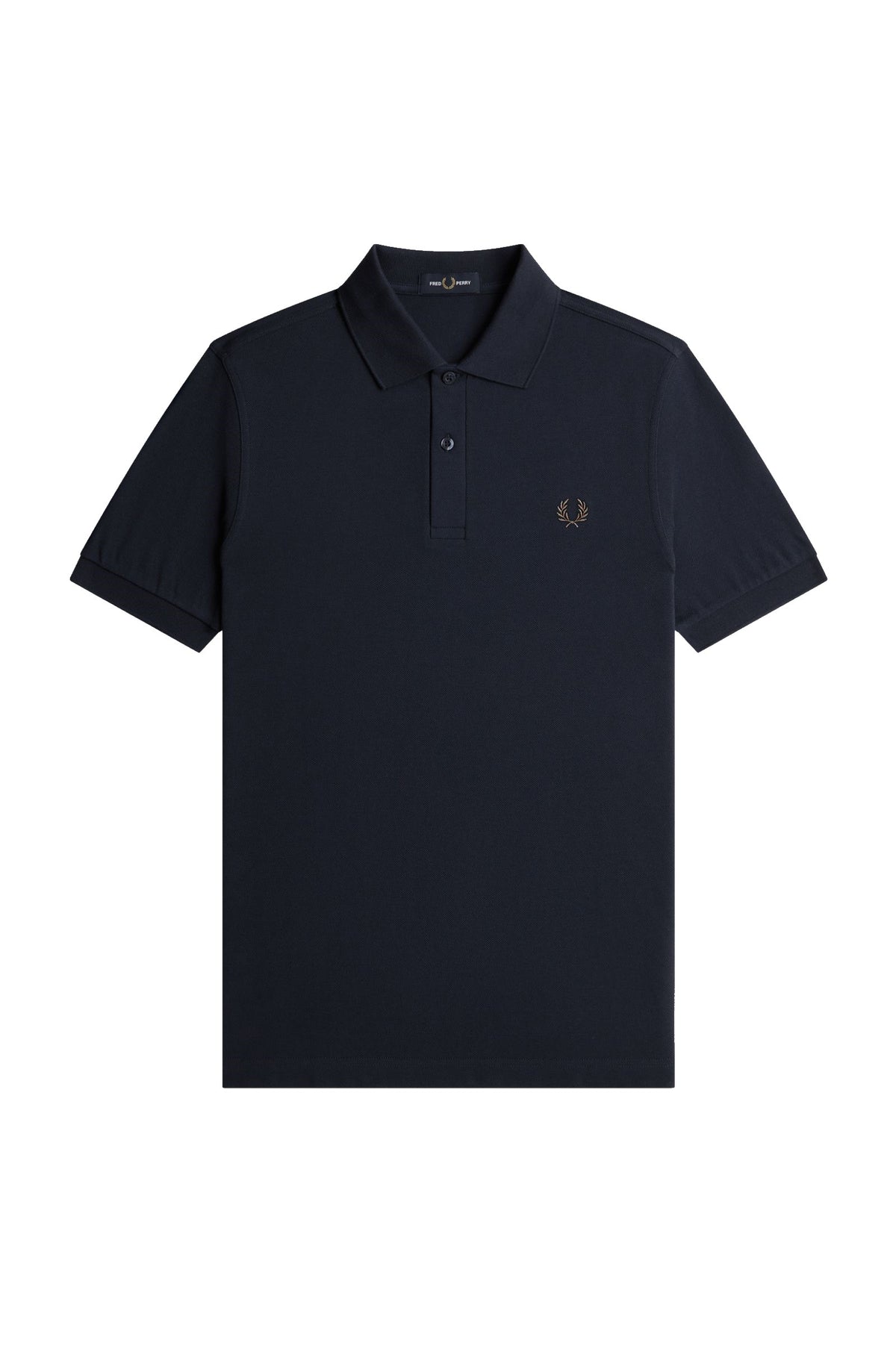 Fred Perry Slim Fit Plain Polo Navy / Rich Brown
