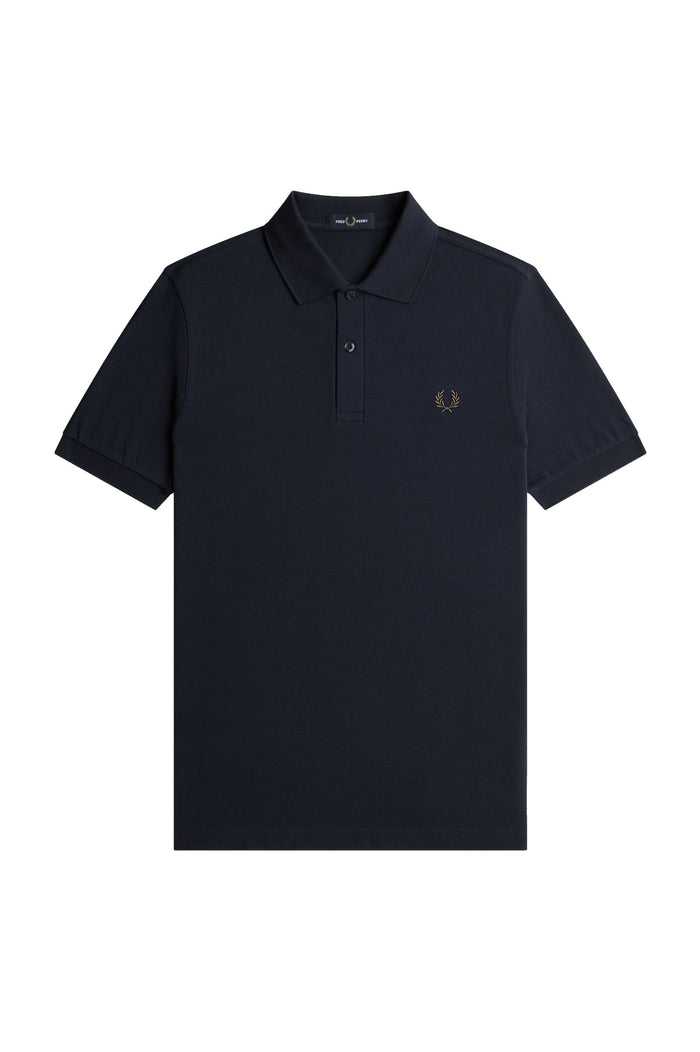 Fred Perry Slim Fit Plain Polo Navy / Rich Brown