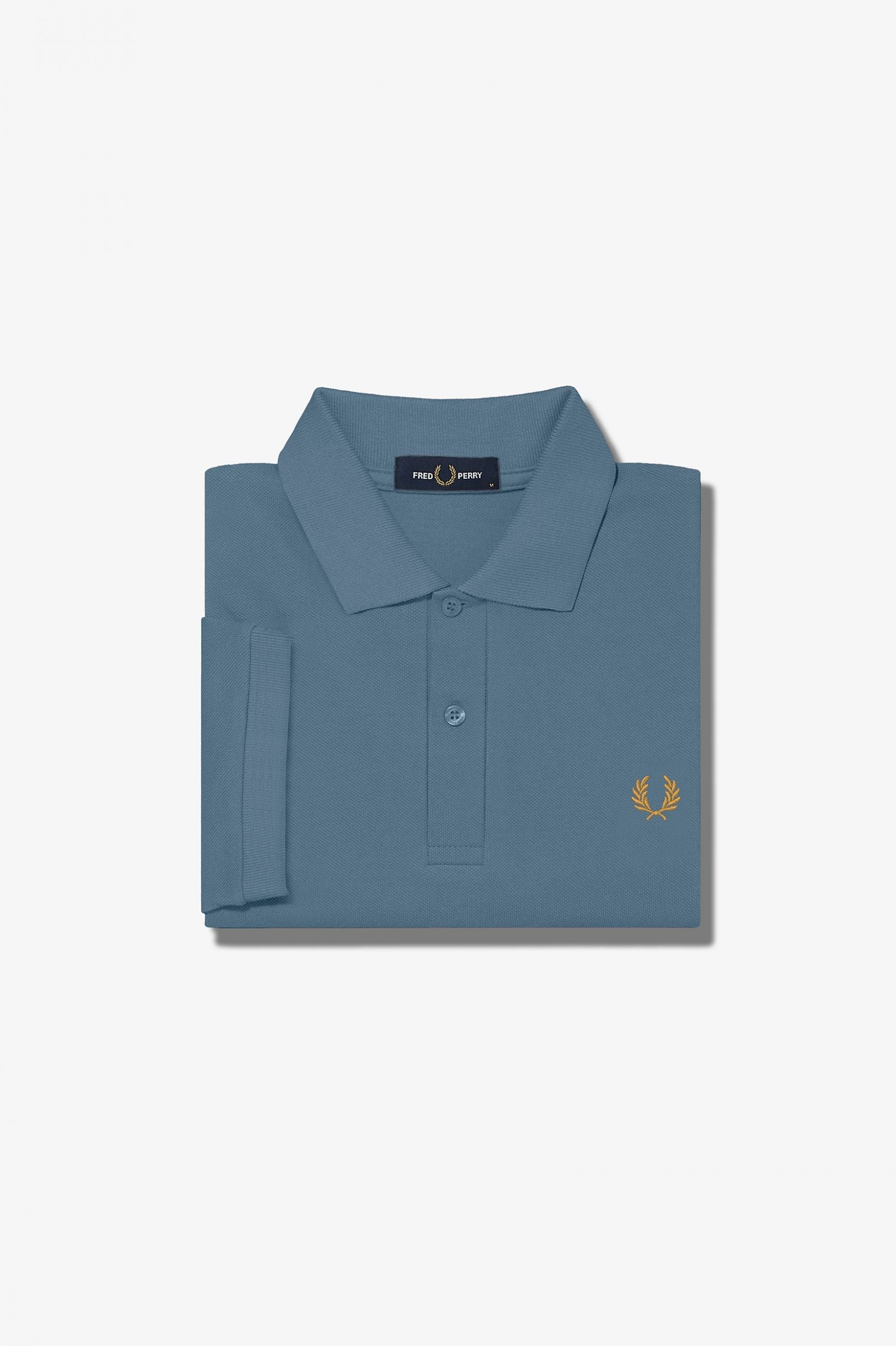 Fred Perry Slim Fit Plain Polo Ash Blue / Golden Hour