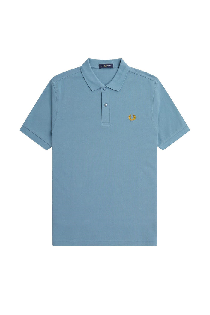 Fred Perry Slim Fit Plain Polo Ash Blue / Golden Hour